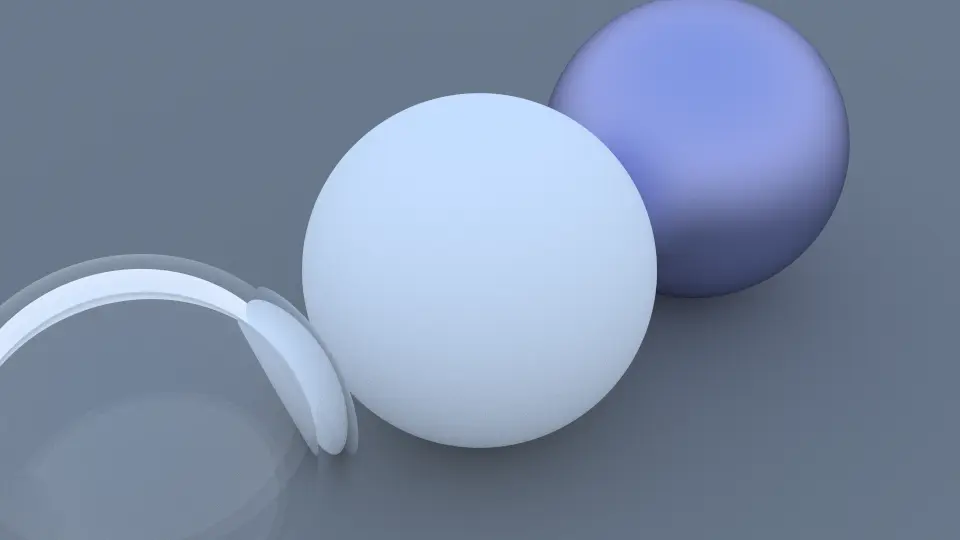 Glass material, camera position, rotation, depth of field and blur
